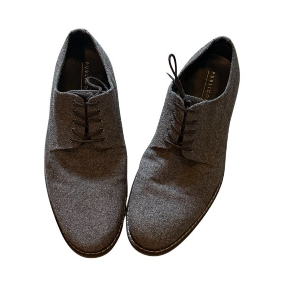 Gray Men's Wool Public Opinion Oxford Shoes